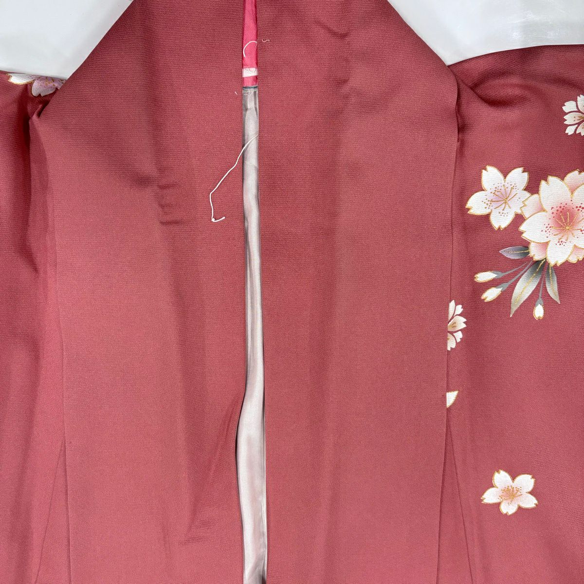 【美品】振袖禮服 身長166cm 袖長68.5cm L 雙層 櫻花 金銀彩 漸層 粉色 純蠶絲 名品級