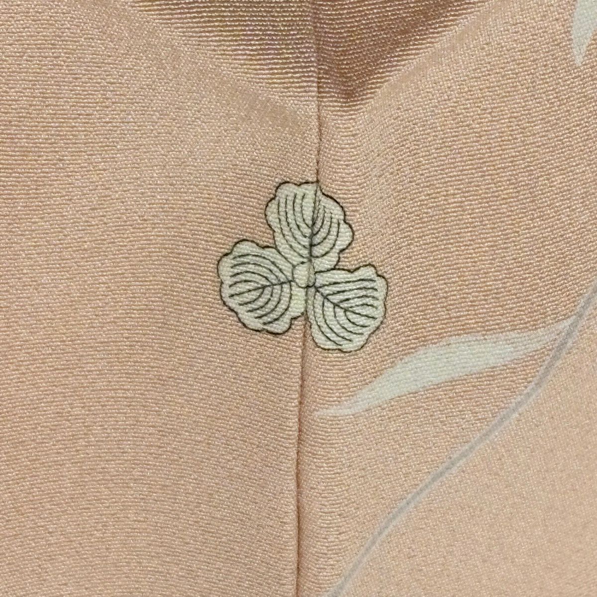 【美品】訪問服 身長158.5cm 袖長65.5cm M 雙層 落款 草花紋紋 漸層 淡粉色 純蠶絲 優品級 一個紋