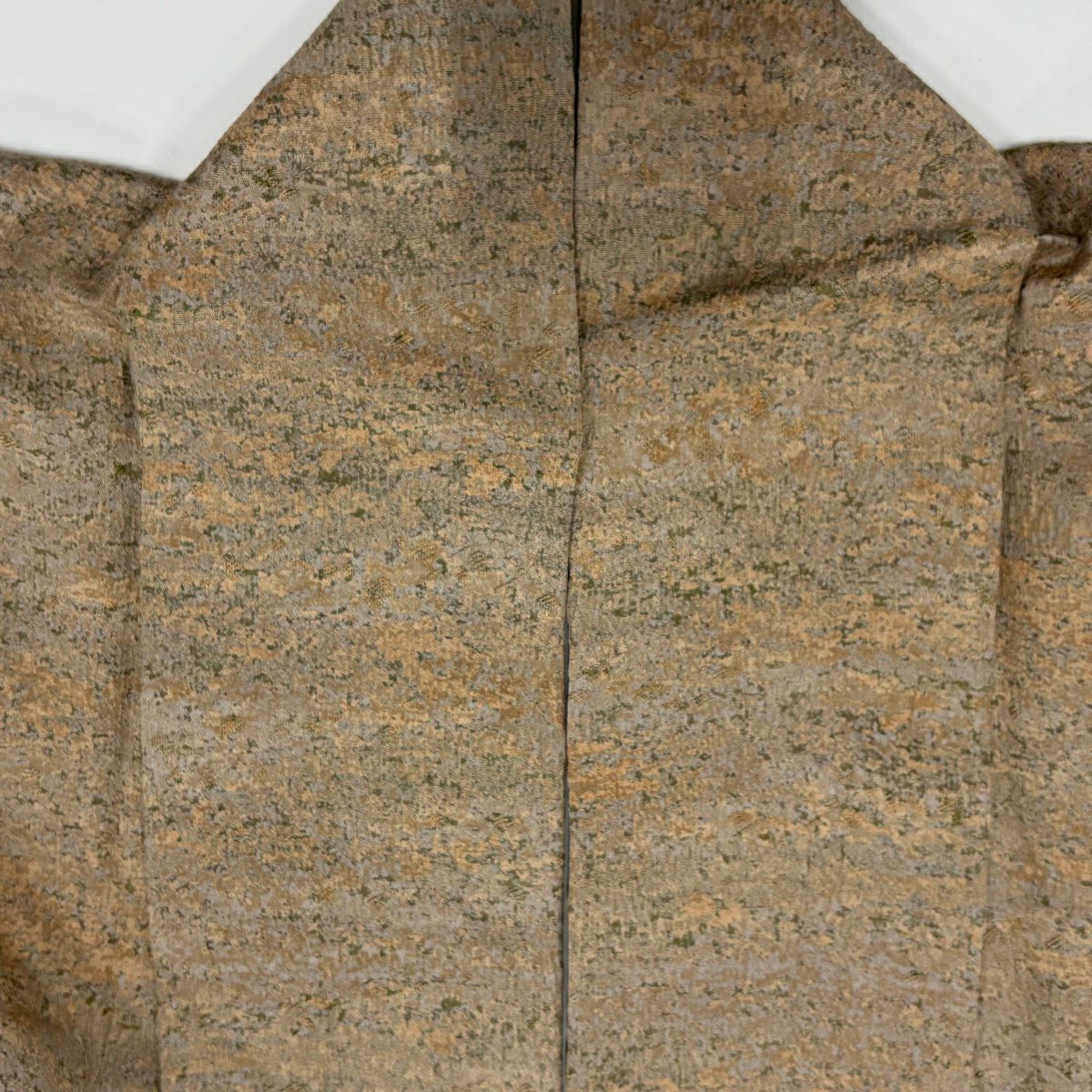【美品】 小紋 身長157cm 袖長62.5cm S 雙層 陶彩染 幾何學圖案 灰茶 純蠶絲 秀品級