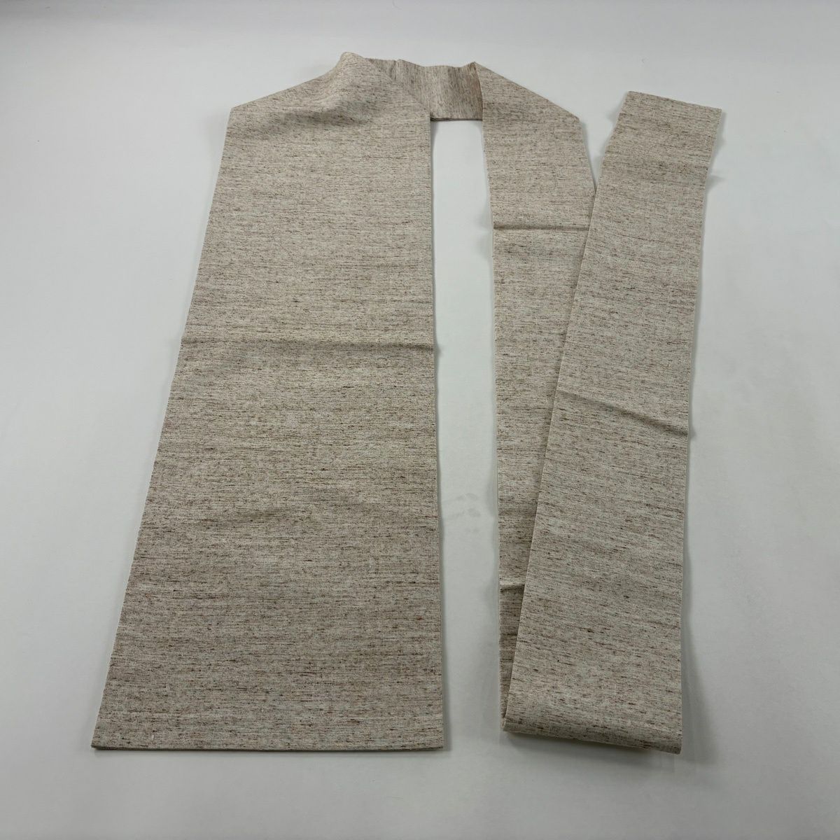 【美品】名古屋帶 名品級 紬織織 薄茶 純蠶絲