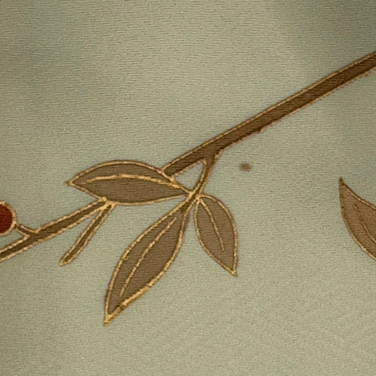 訪問服 身長157cm 袖長64.5cm M 雙層 梅花 菊花 金銀彩 漸層 淺綠 純蠶絲 名品級