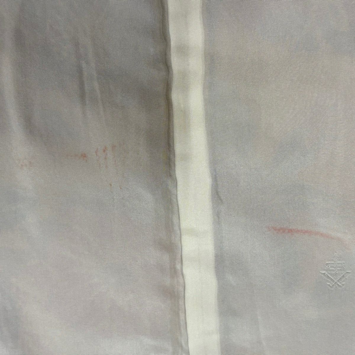 訪問服 身長156cm 袖長65.5cm M 雙層 草花紋紋 家屋 染分 縮緬 山吹茶 純蠶絲 秀品級