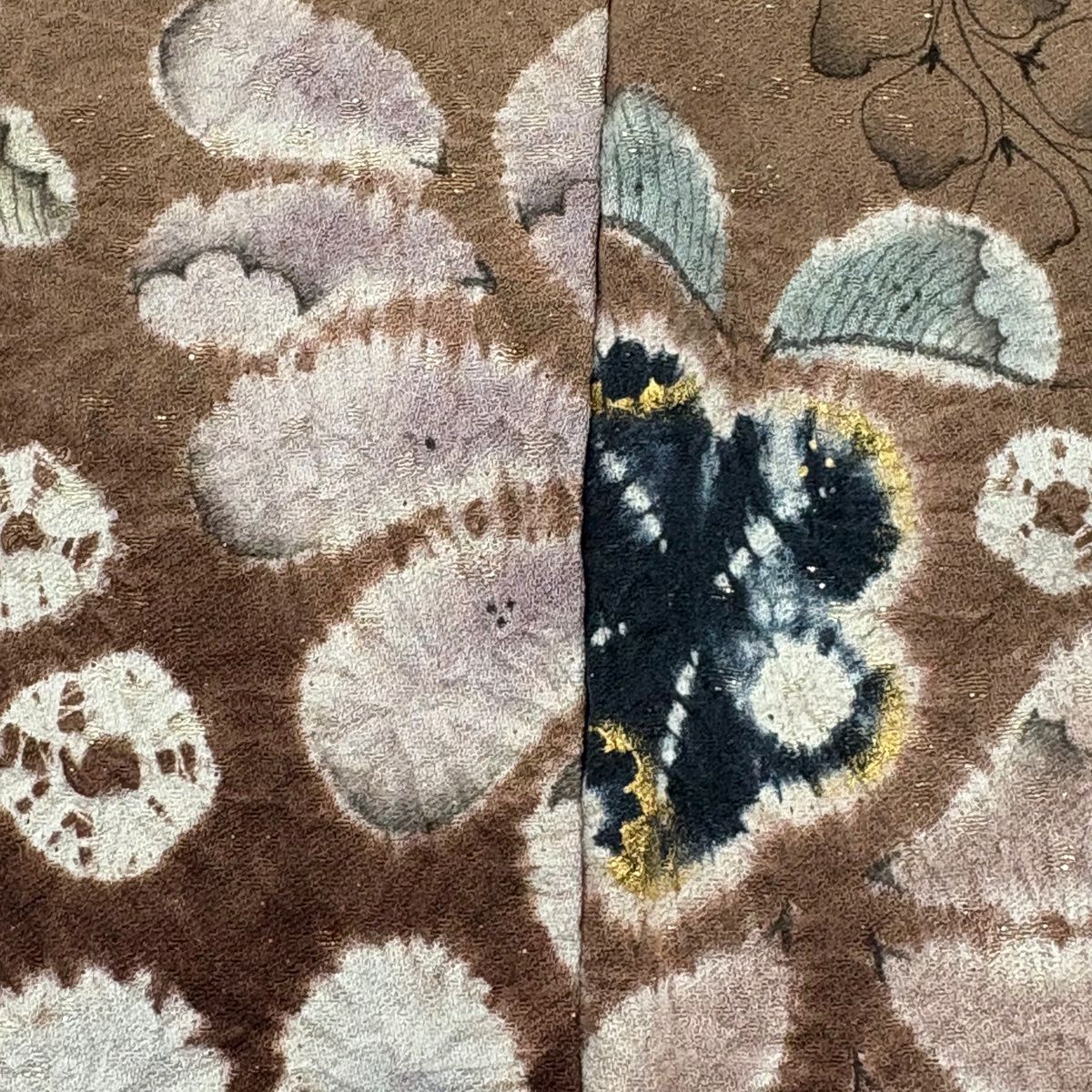 【美品】訪問服 身長156.5cm 袖長62.5cm S 雙層 滝泰 落款あり 辻花染 金通し 漸層 粉米色 純蠶絲 名品級