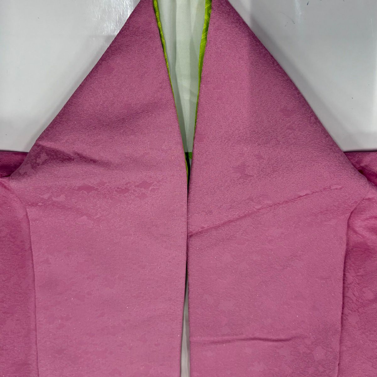 振袖禮服 身長154cm 袖長65.5cm M 雙層 草花紋紋 櫻花 銀通 金銀彩 粉紅 純蠶絲 名品級
