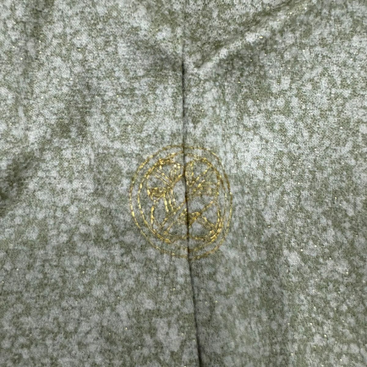 付下 身長151.5cm 袖長68cm L 雙層 堀省平 落款あり 霞 金金箔散佈 漸層 金銀彩 淺綠 純蠶絲 名品級 一個紋