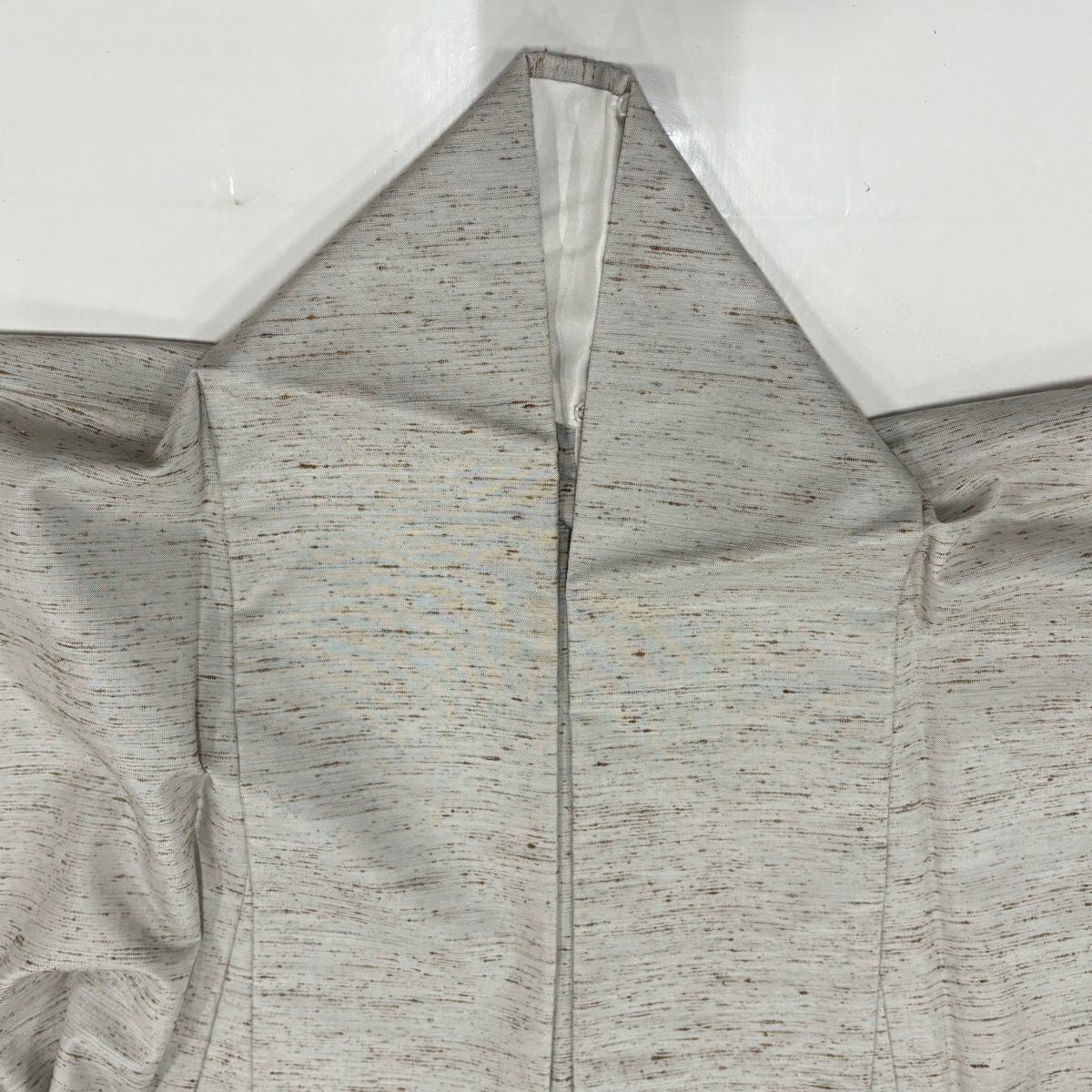 【美品】 紬織 身長158.5cm 袖長64.5cm M 雙層 背抜 灰 純蠶絲 秀品級