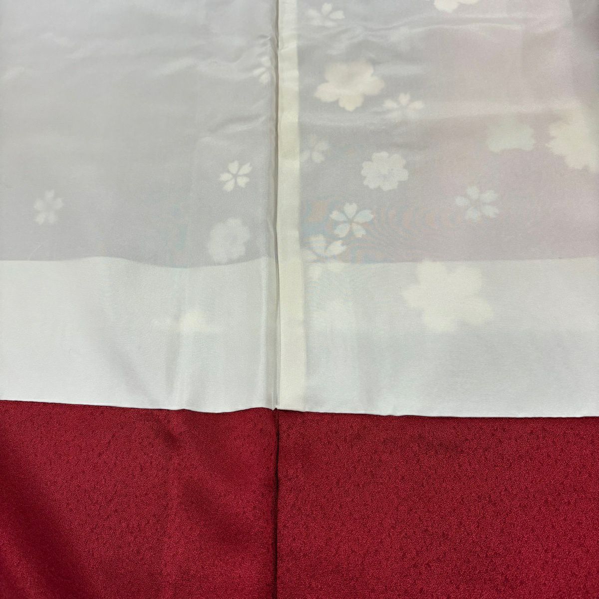 【美品】振袖禮服 身長157cm 袖長63cm S 雙層 秋櫻 櫻花 金絲 金銀彩 紅 純蠶絲 秀品級