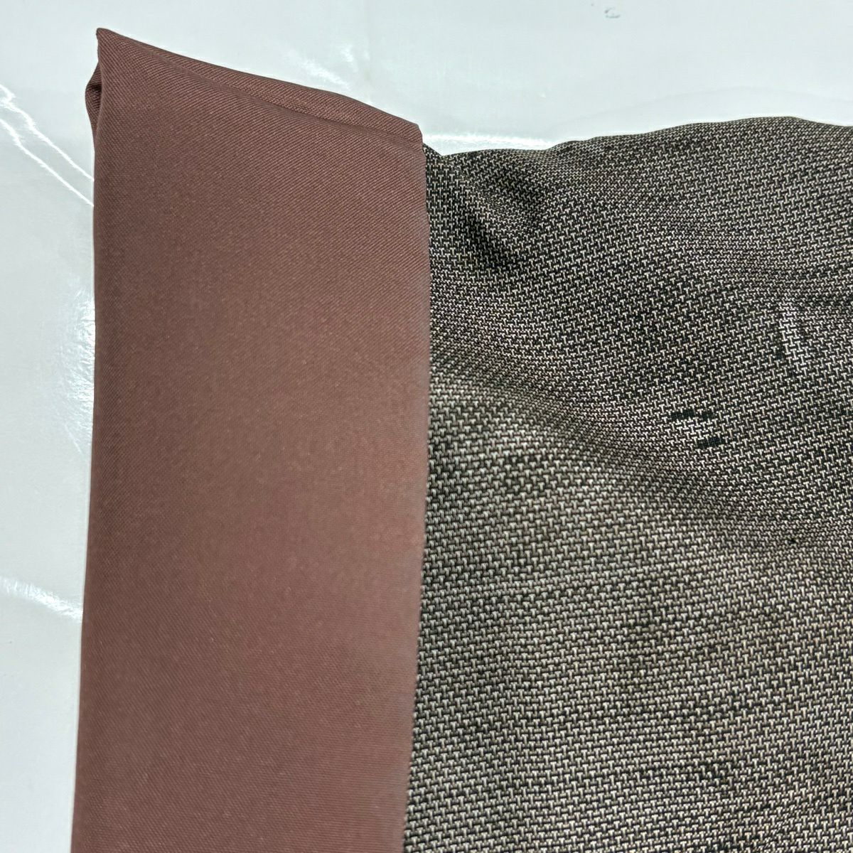 【美品】 紬織 身長156.5cm 袖長64cm M 雙層 建物 樹木 焦茶 純蠶絲 秀品級