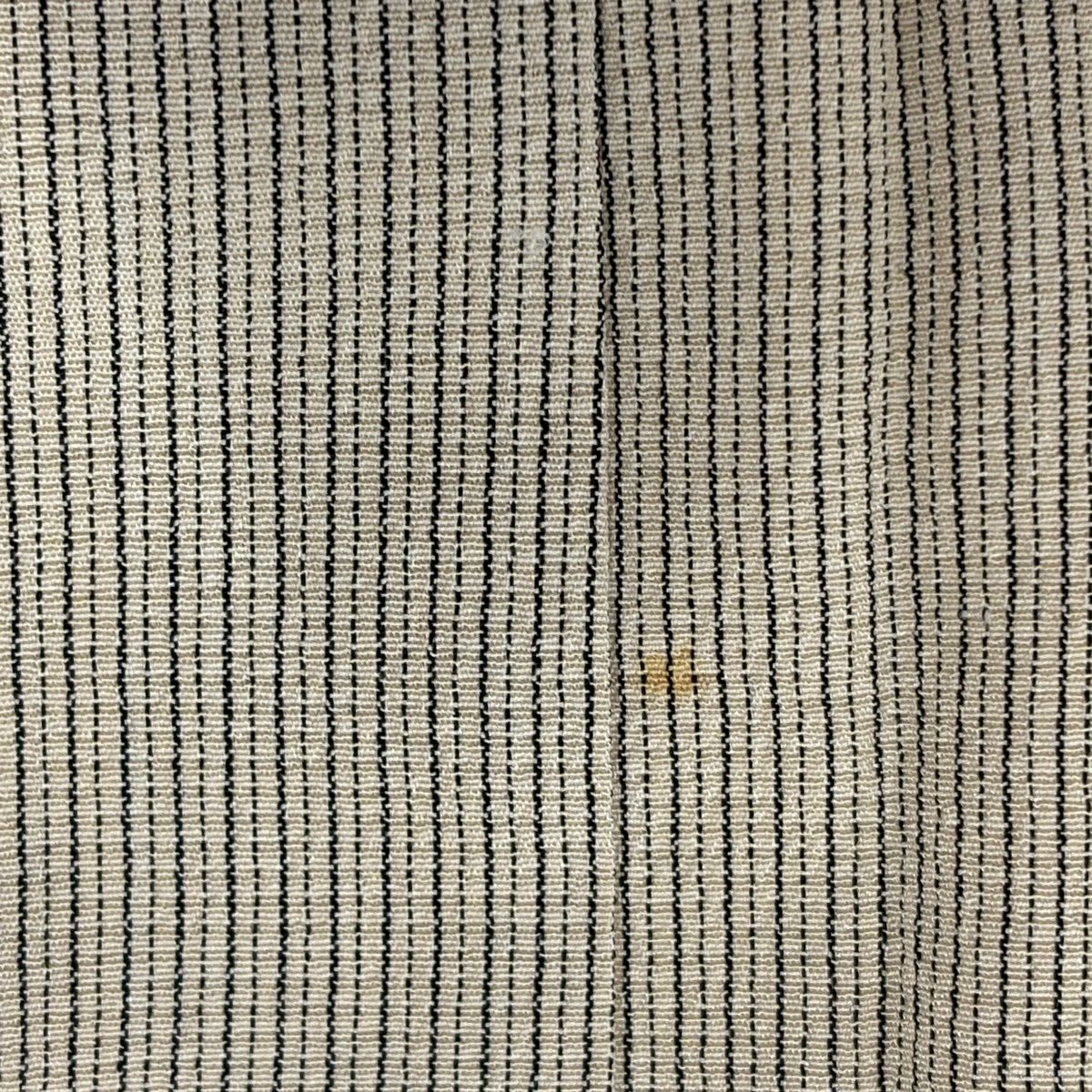 【美品】 紬織 身長158.5cm 袖長63.5cm S 雙層 垂直條紋圖案 幾何圖案 米色 純蠶絲 秀品級