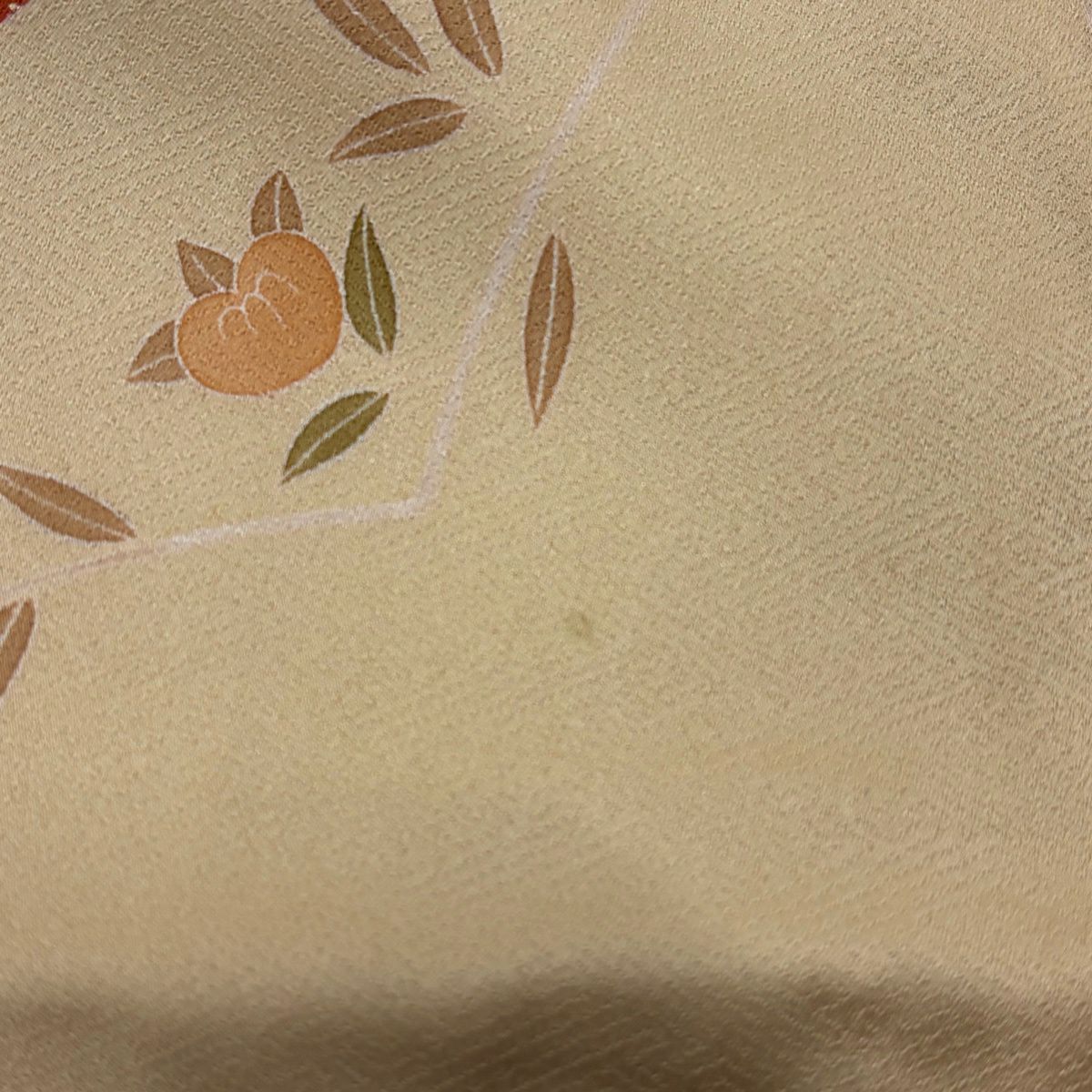【美品】訪問服 身長167.5cm 袖長66cm M 雙層 草花紋紋 橘色 金絲 金銀彩 鮭粉色 純蠶絲 秀品級