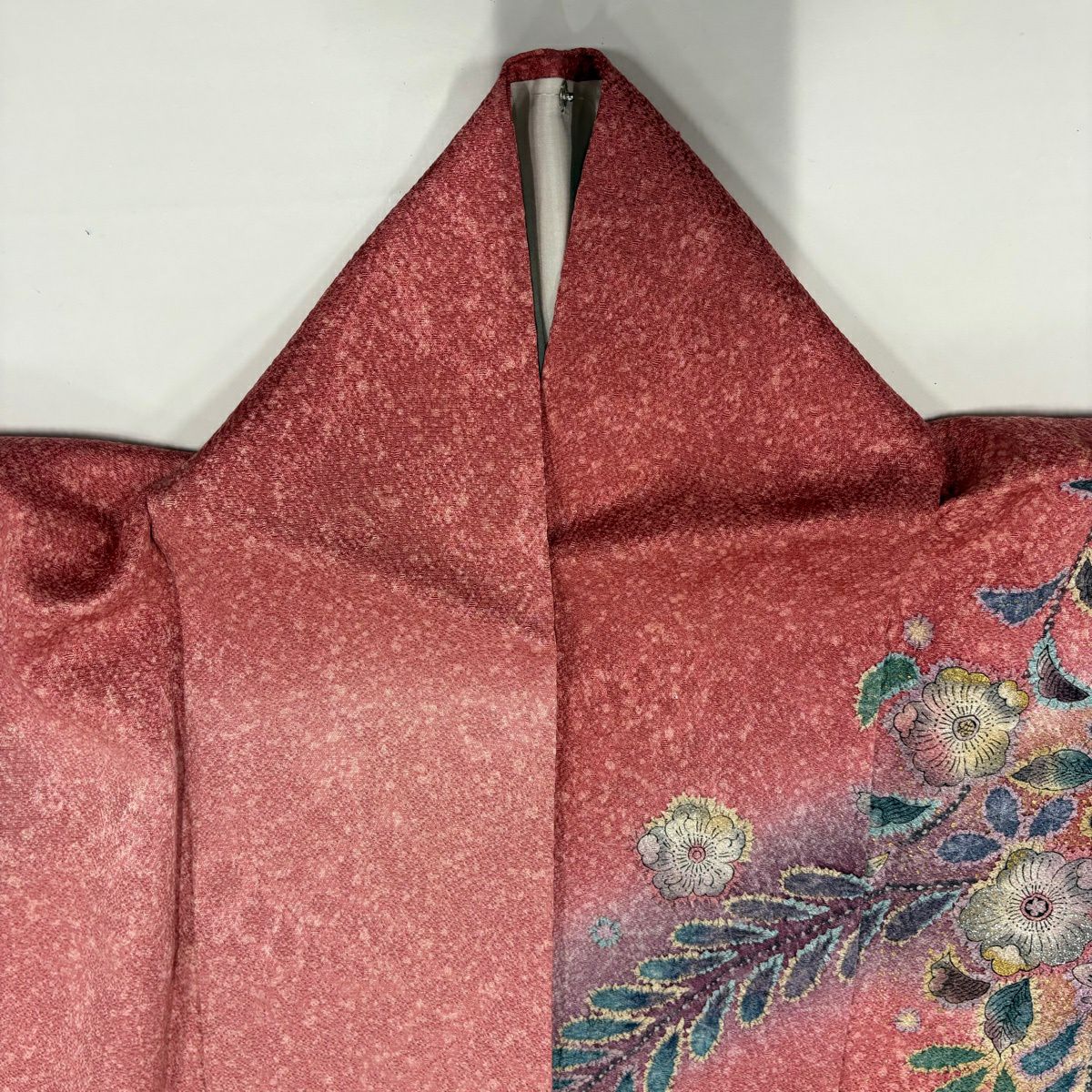 【美品】振袖禮服 身長168cm 袖長65.5cm M 雙層 辻花染 金銀彩 漸層 粉色 純蠶絲 名品級