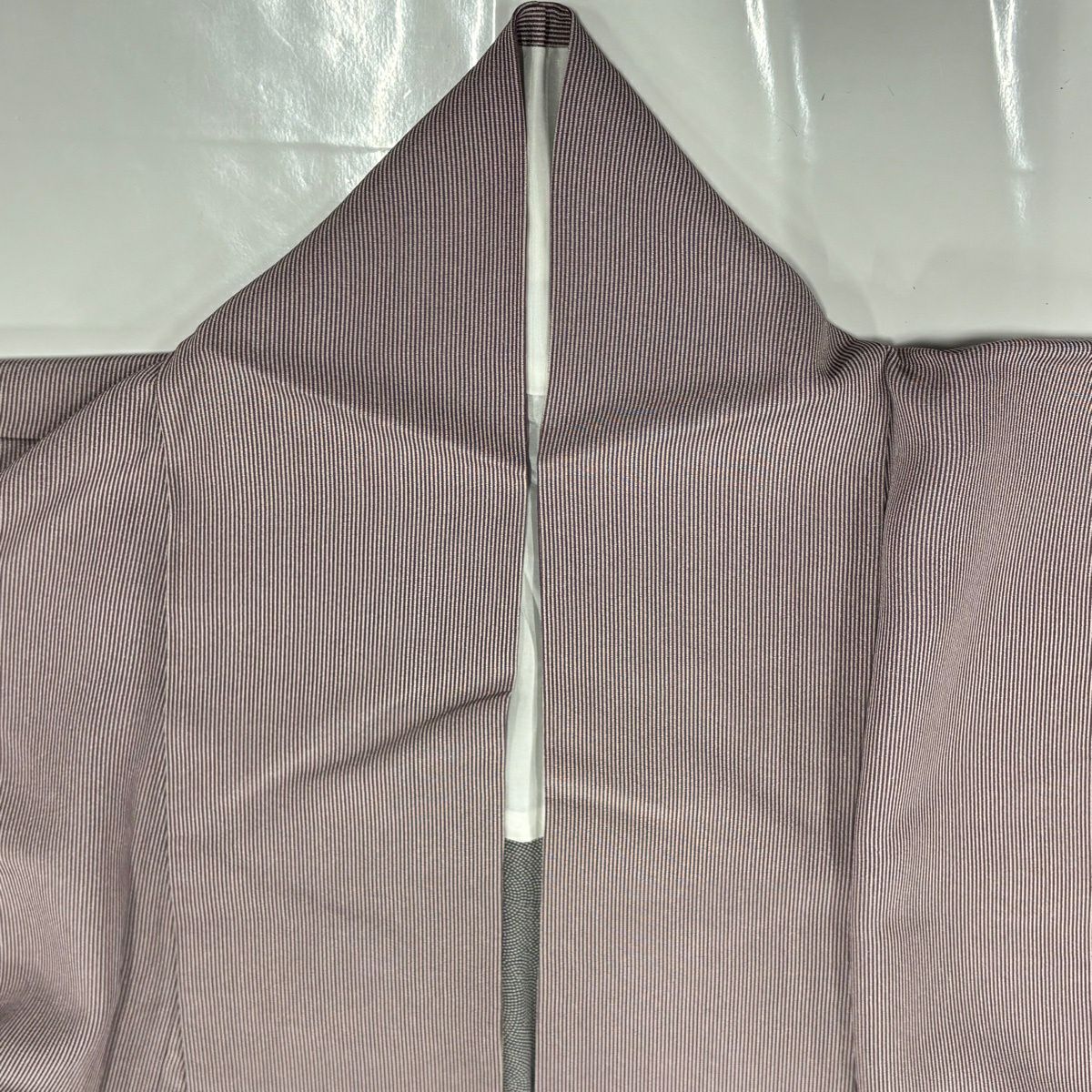 【美品】 江戶小紋 身長167cm 袖長67cm M 單層 萬筋 紫 純蠶絲 名品級