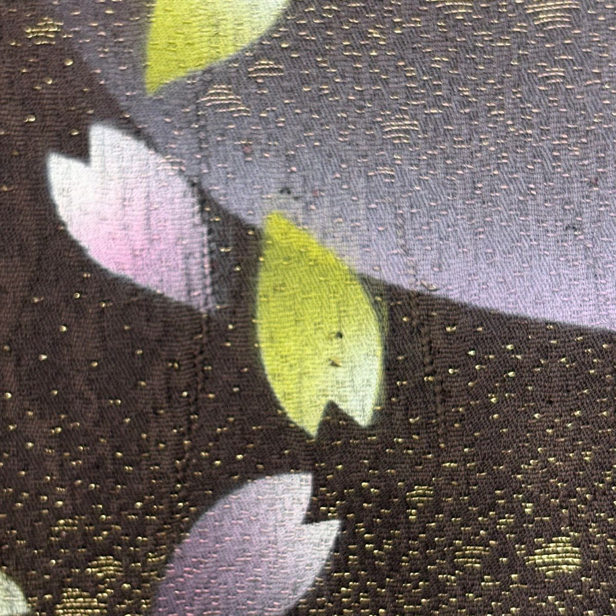 【美品】振袖禮服 身長160cm 袖長66cm M 雙層 樱花 樱花花瓣 金通 金銀彩 深粉 純蠶絲 優品級