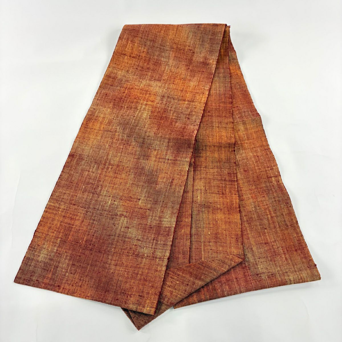 【美品】 名古屋帶 優品級 八寸名古屋帶 松樹葉仕立 幾何學圖案 紅茶 純蠶絲