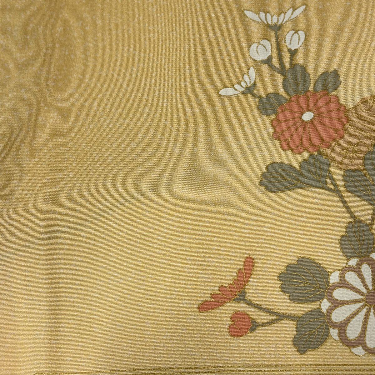 訪問服 身長162cm 袖長66cm M 雙層 菊花 松樹竹子梅花 金銀彩 漸變 山吹 純蠶絲 優品級