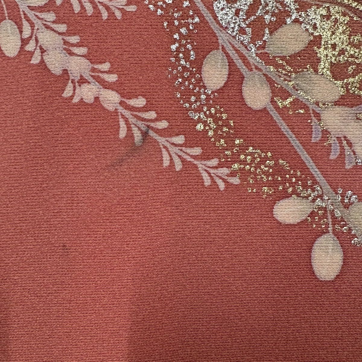 訪問服 身長158cm 袖長64cm M 雙層 櫻花 鳥 金銀彩 染分 裸色 純蠶絲 優品級