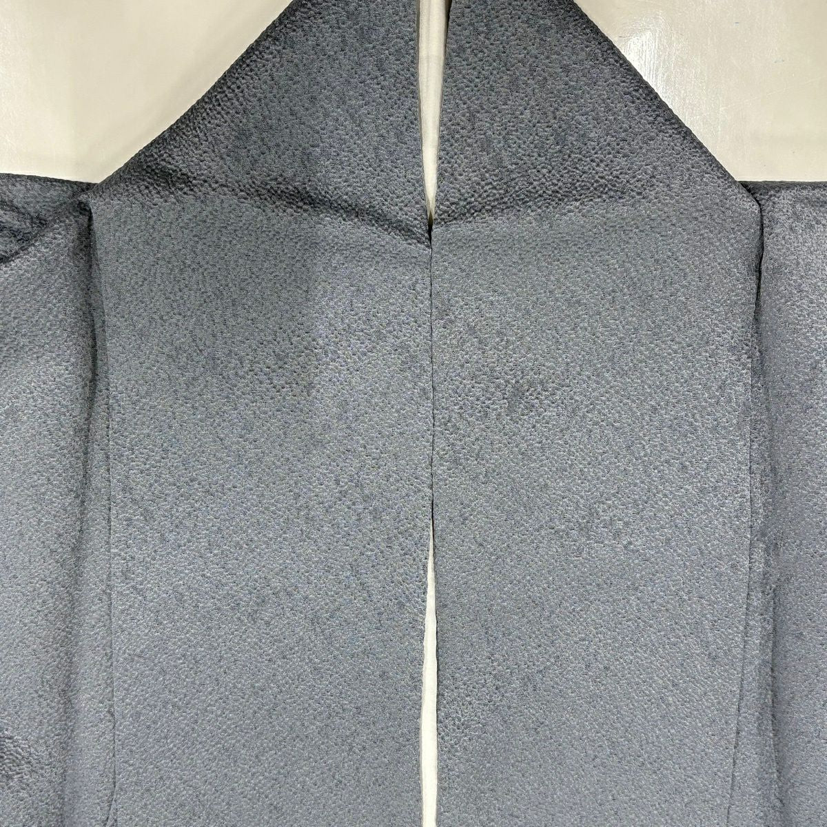 付下 身長160.5cm 袖長65.5cm M 雙層 菱 金金箔 絞染 青灰 純蠶絲 優品級
