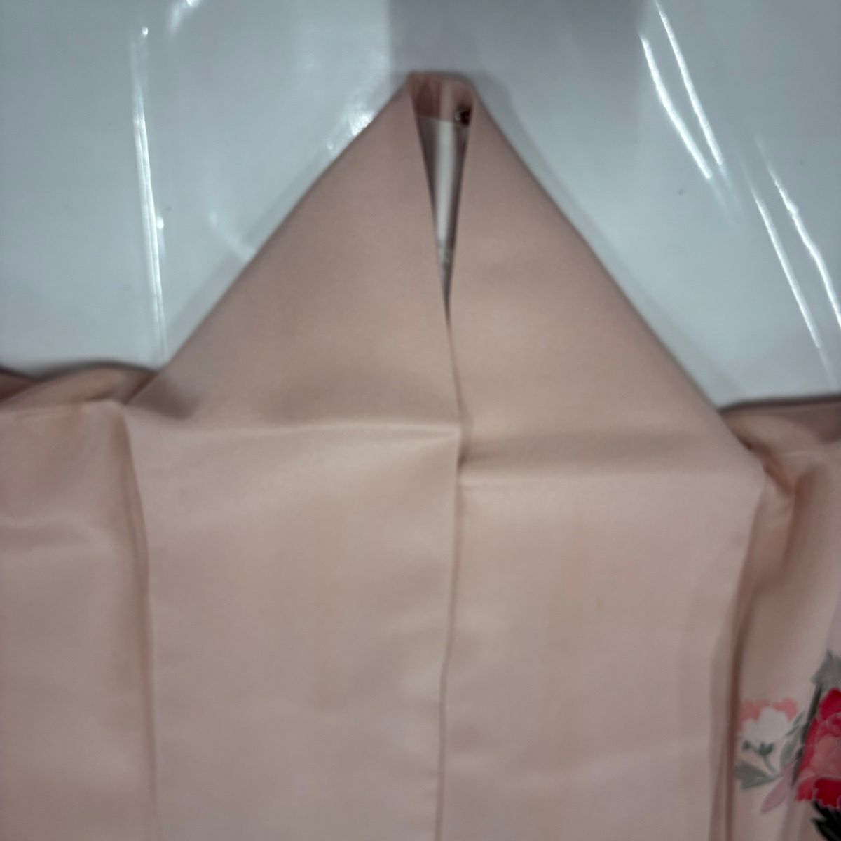 訪問服 身長159cm 袖長62cm S 雙層 落款 草花紋紋 漸層 淺粉色 純蠶絲 名品級