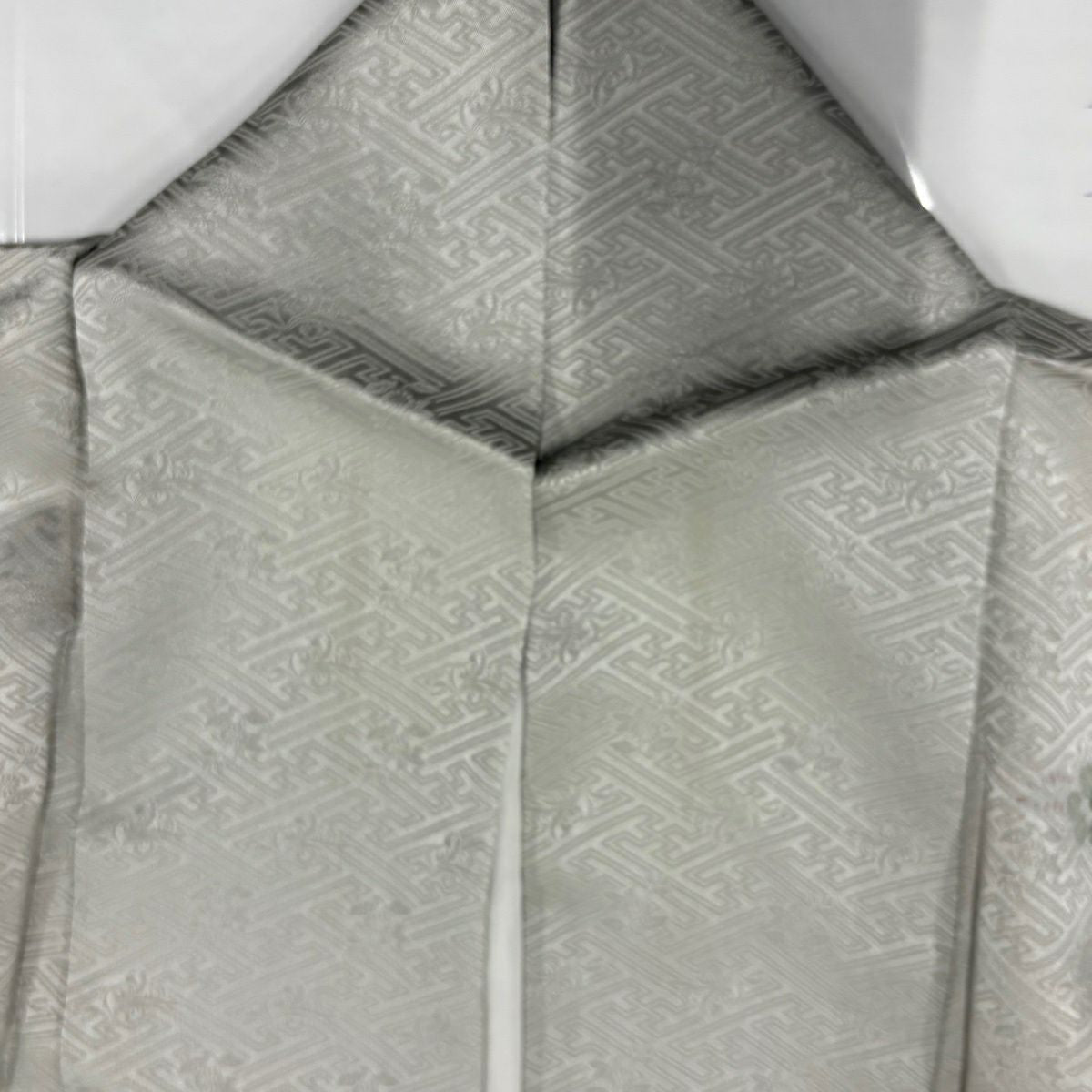 付下 身長155.5cm 袖長63cm S 雙層 建物 松樹竹子梅花 絞染 灰 純蠶絲 優品級
