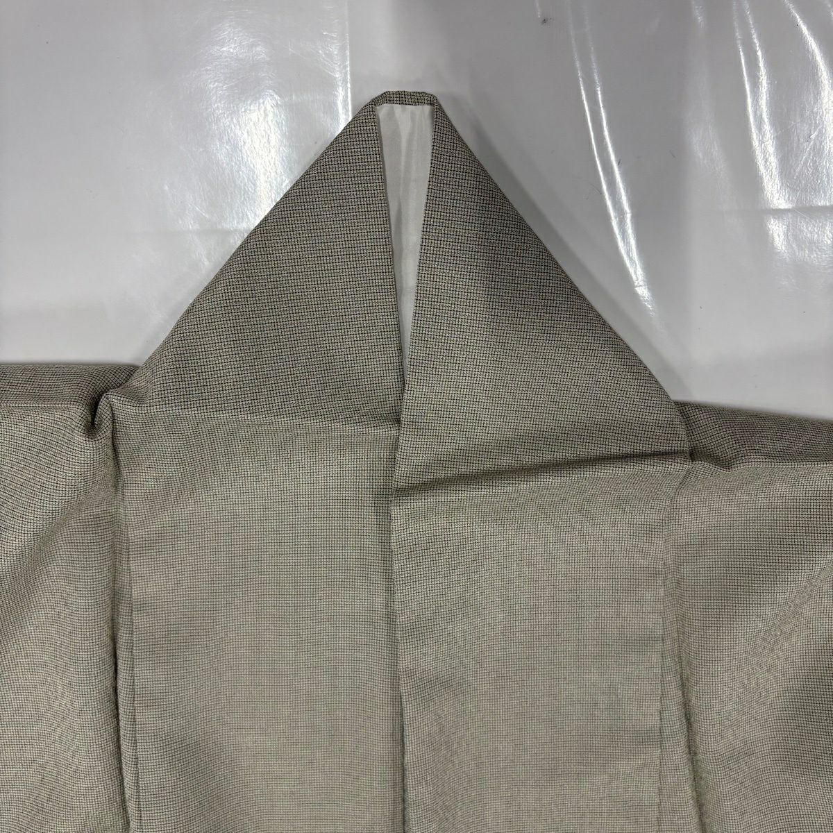 【美品】 付下 身長155.5cm 袖長65cm M 單層 召地 樹木 灰 純蠶絲 秀品級