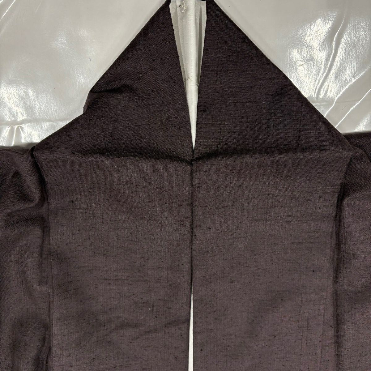 【美品】 付下 身長156.5cm 袖長64.5cm M 雙層 紬織織 辻花染 漸層 茶紫 純蠶絲 優品級