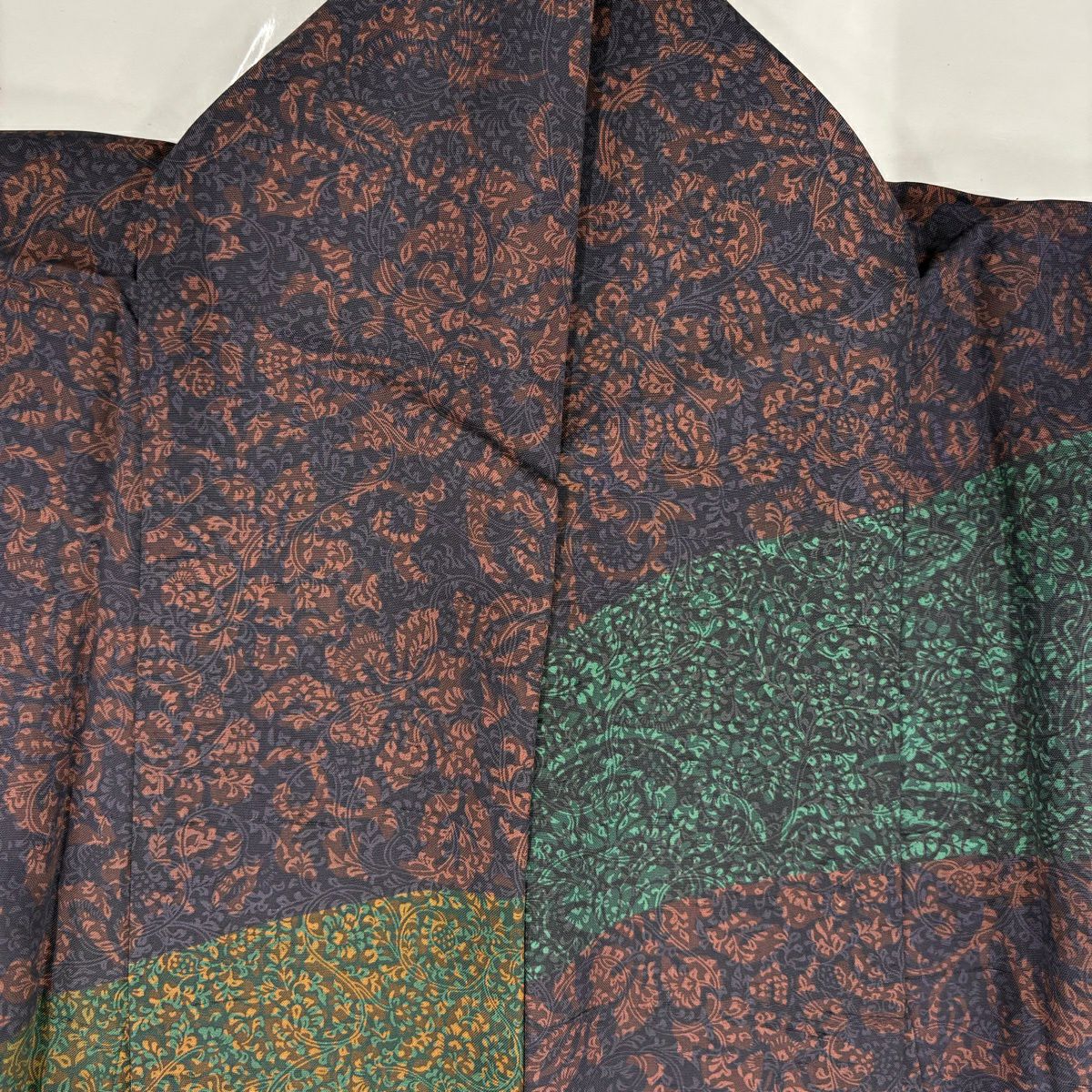 【美品】訪問服 身長162.5cm 袖長65cm M 雙層 紬織織 花唐草紋 濃紫 純蠶絲 秀品級