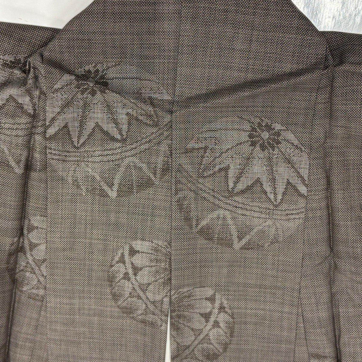 【美品】 紬織 身長162cm 袖長65.5cm M 雙層 手鞠 焦茶 純蠶絲 秀品級