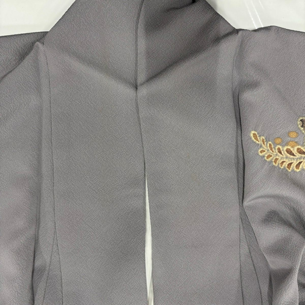 訪問服 身長162cm 袖長67cm M 雙層 辻花染圖案 染分 絞染 灰 純蠶絲 秀品級