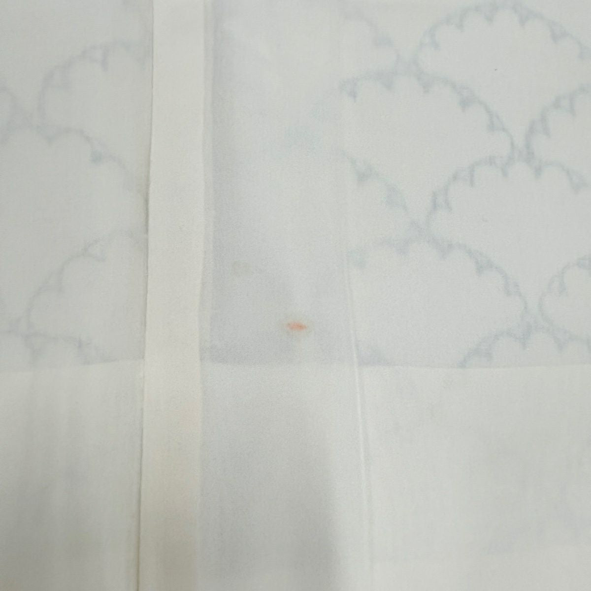 付下 身長161cm 袖長63.5cm S 雙層 菊花青海波 刺繡 奶油色 純蠶絲 優品級