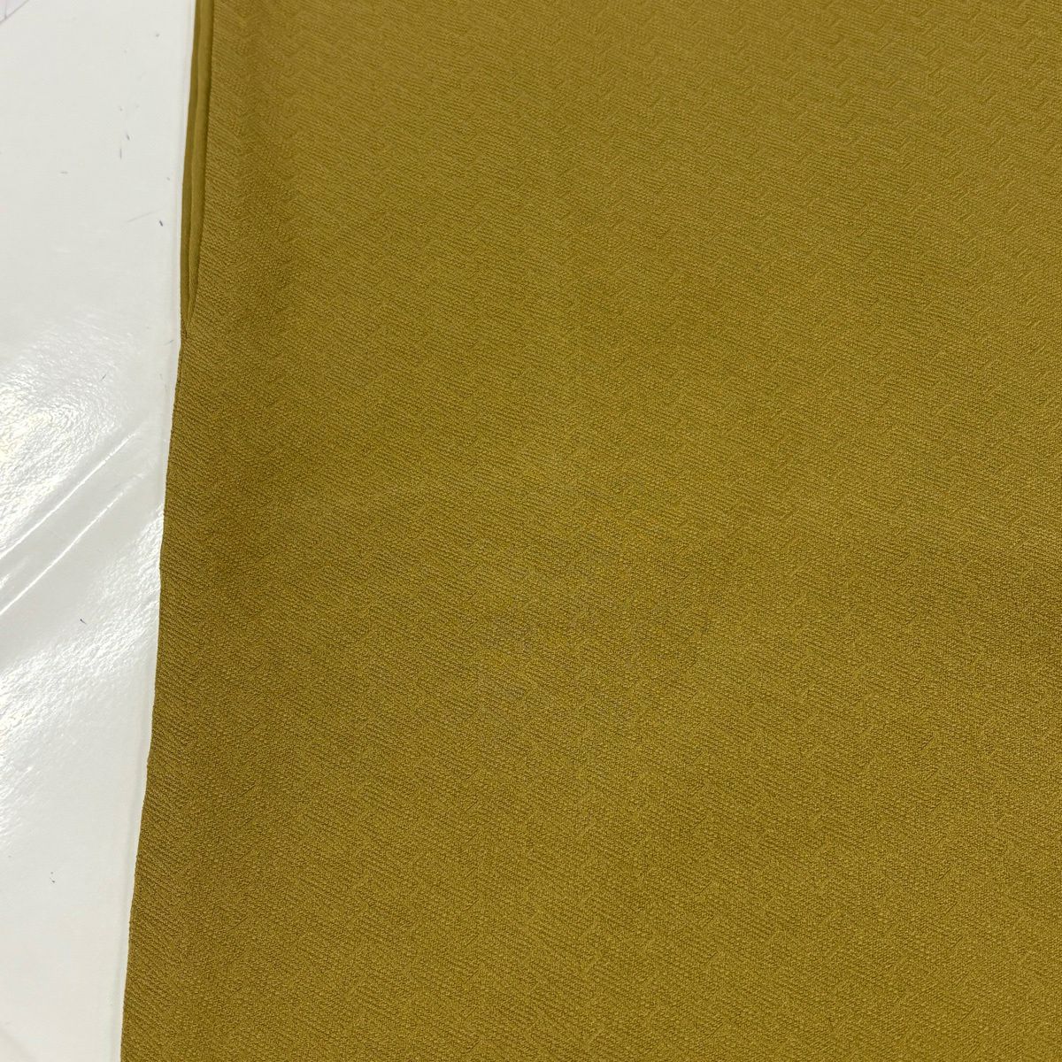 付下 身長163cm 袖長65.5cm M 雙層 斉藤三才 落款あり 地紋 漸變 茶綠 純蠶絲 名品級