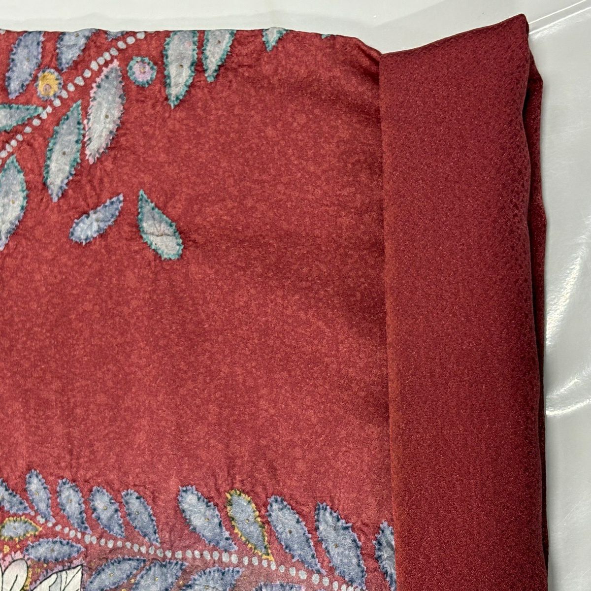 【美品】訪問服 身長162cm 袖長64.5cm M 雙層 辻花染 金彩裝飾 漸層 茜 純蠶絲 名品級