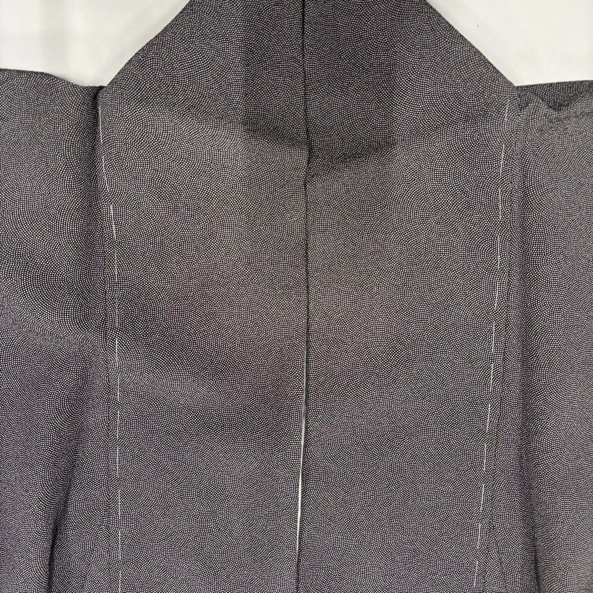【美品】 江戶小紋 身長157.5cm 袖長64.5cm M 雙層 鮫 灰紫 純蠶絲 名品級