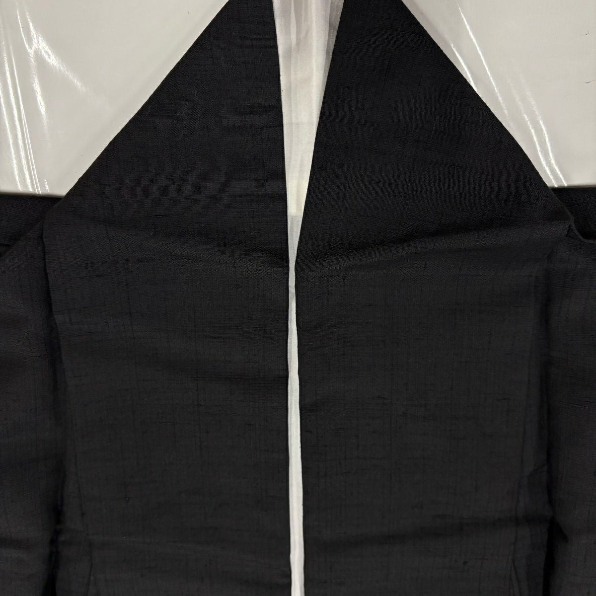 【美品】訪問服 身長156cm 袖長63cm S 雙層 紬織織 花 有職紋樣 刺繡絞染 黑 純蠶絲 名品級