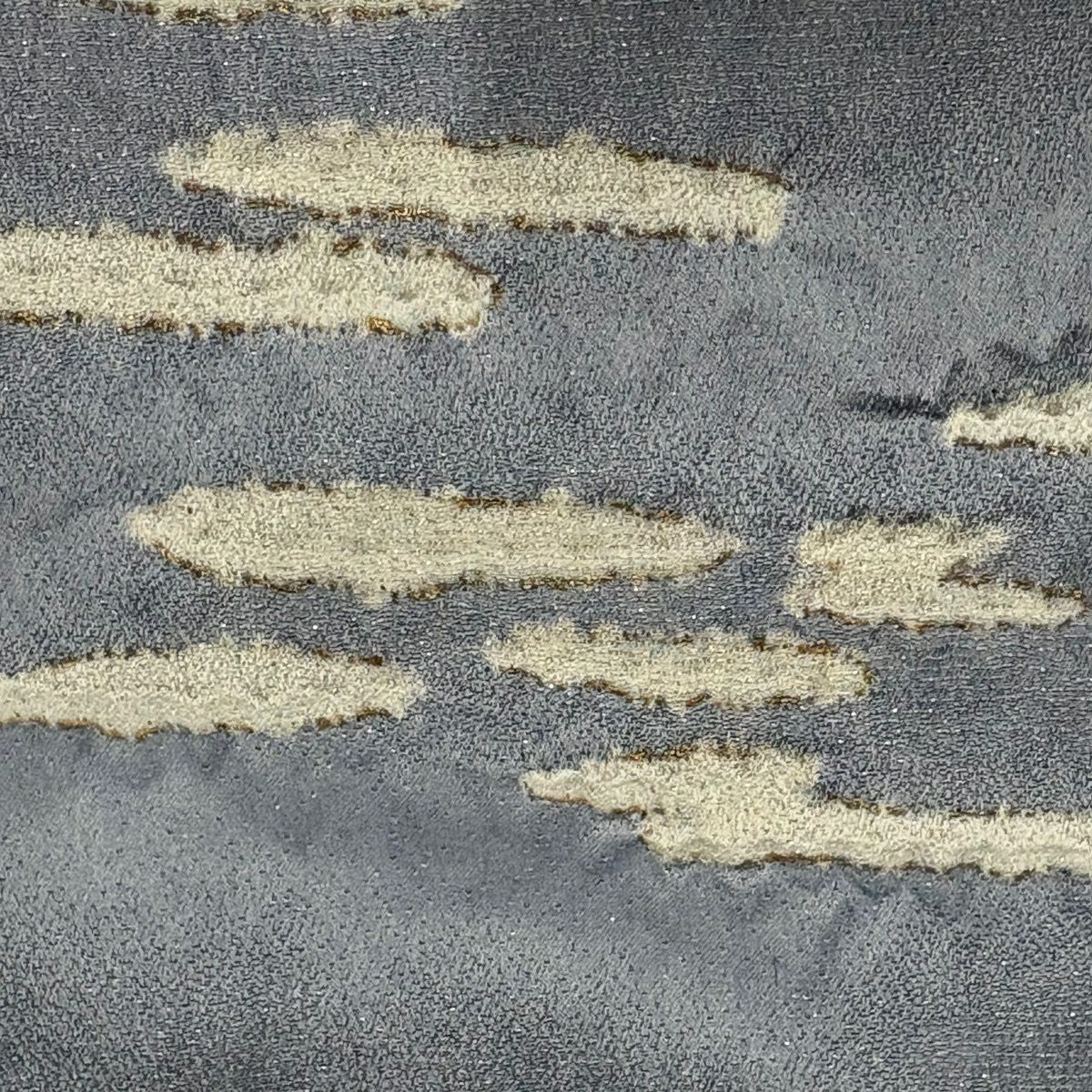 訪問服 身長163.5cm 袖長67.5cm L 雙層 翠山工房 落款あり 風景 樹木 金銀彩 絞染 青灰色 純蠶絲 名品級