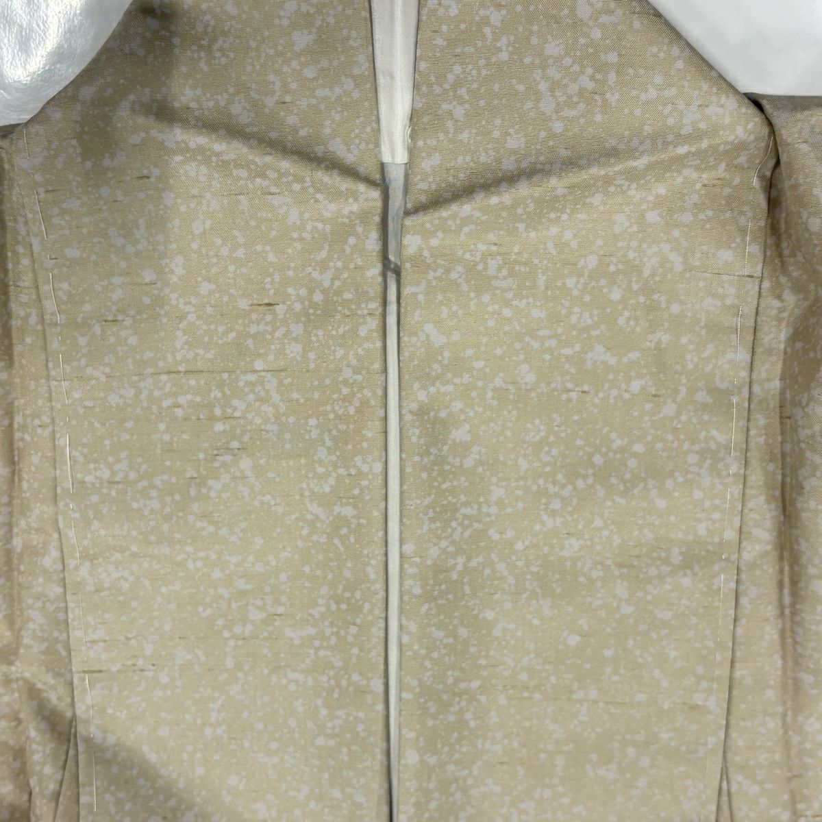 【美品】 付下 身長155cm 袖長63cm S 雙層 紬織織 裾暈染 幾何學 薄綠 純蠶絲 名品級