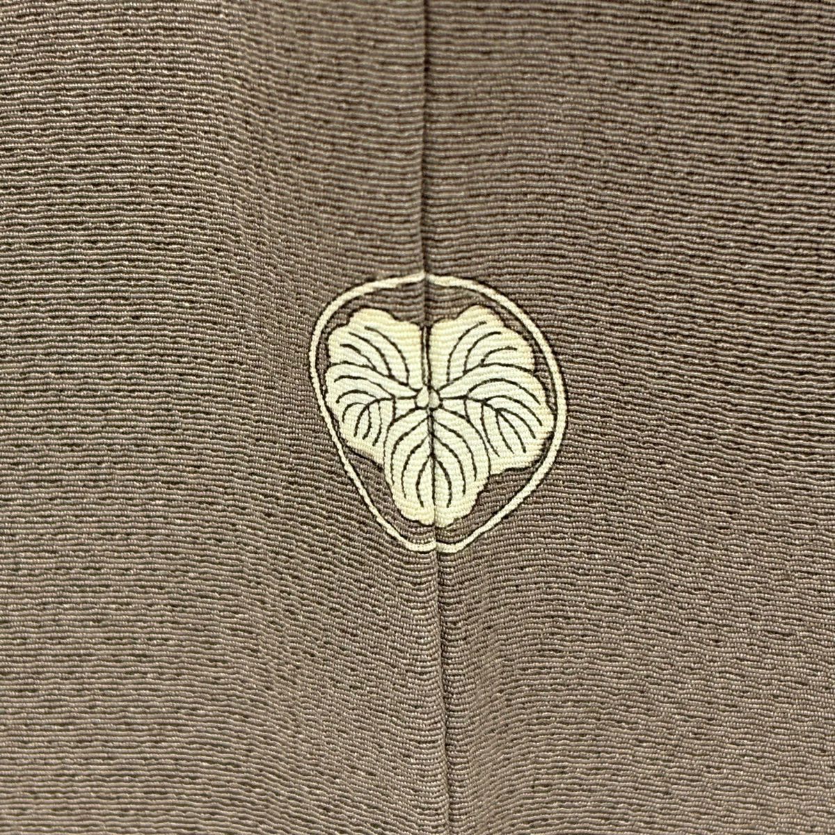 訪問服 身長157cm 袖長65cm M 雙層 花井幸子 落款あり 枝梅花 金絲 金銀彩 灰茶 純蠶絲 名品級 一つ紋