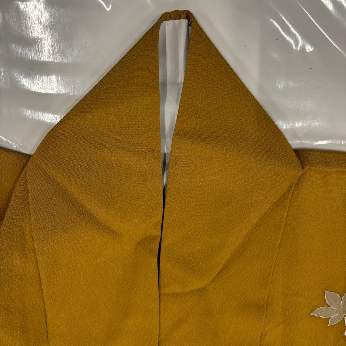 振袖禮服 身長166cm 袖長66cm M 雙層 御所車 金絲 金銀彩 山吹 純蠶絲 秀品級