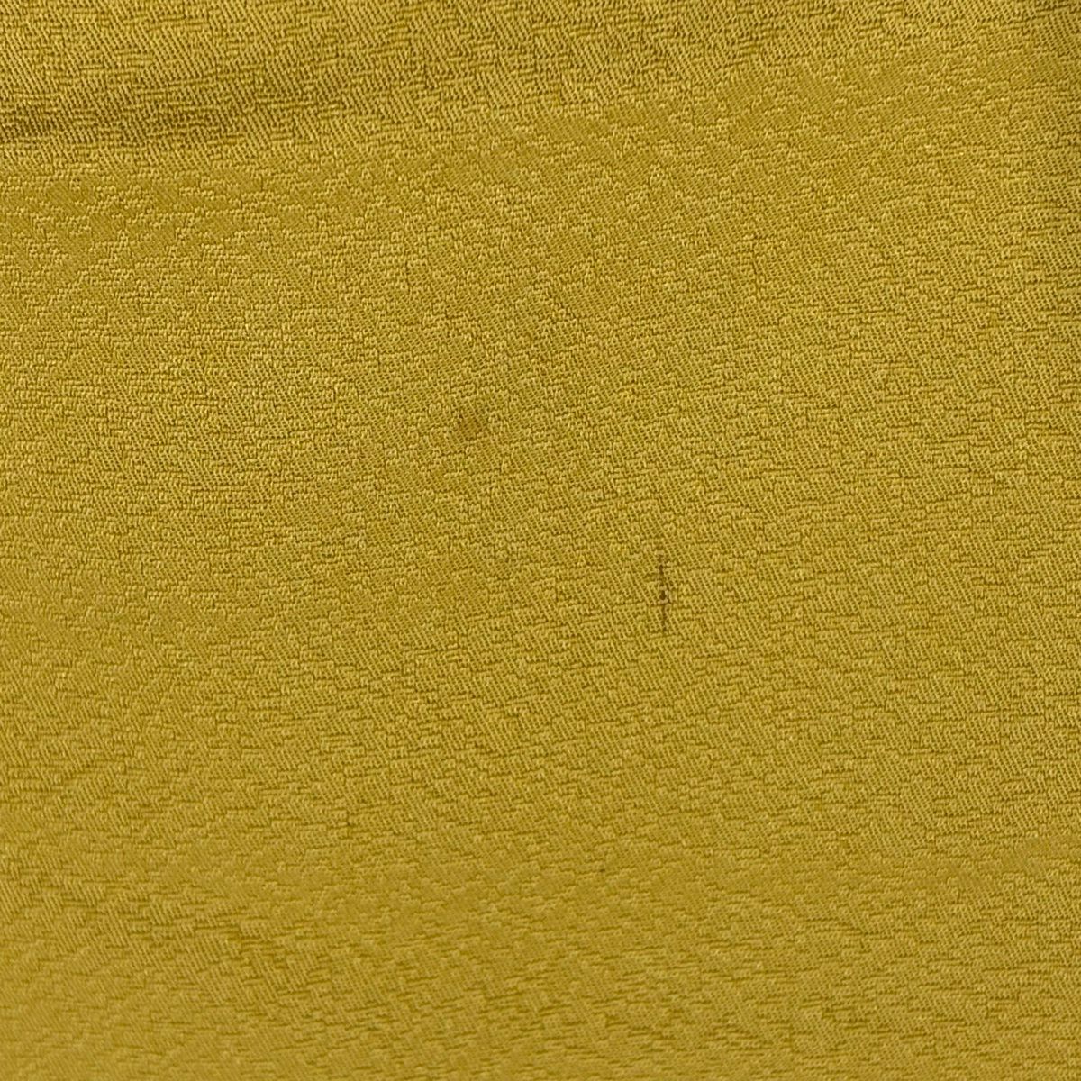 訪問服 身長155cm 袖長64cm M 雙層 橘色 扇子面刺繡 漸層 山吹茶 純蠶絲 秀品級