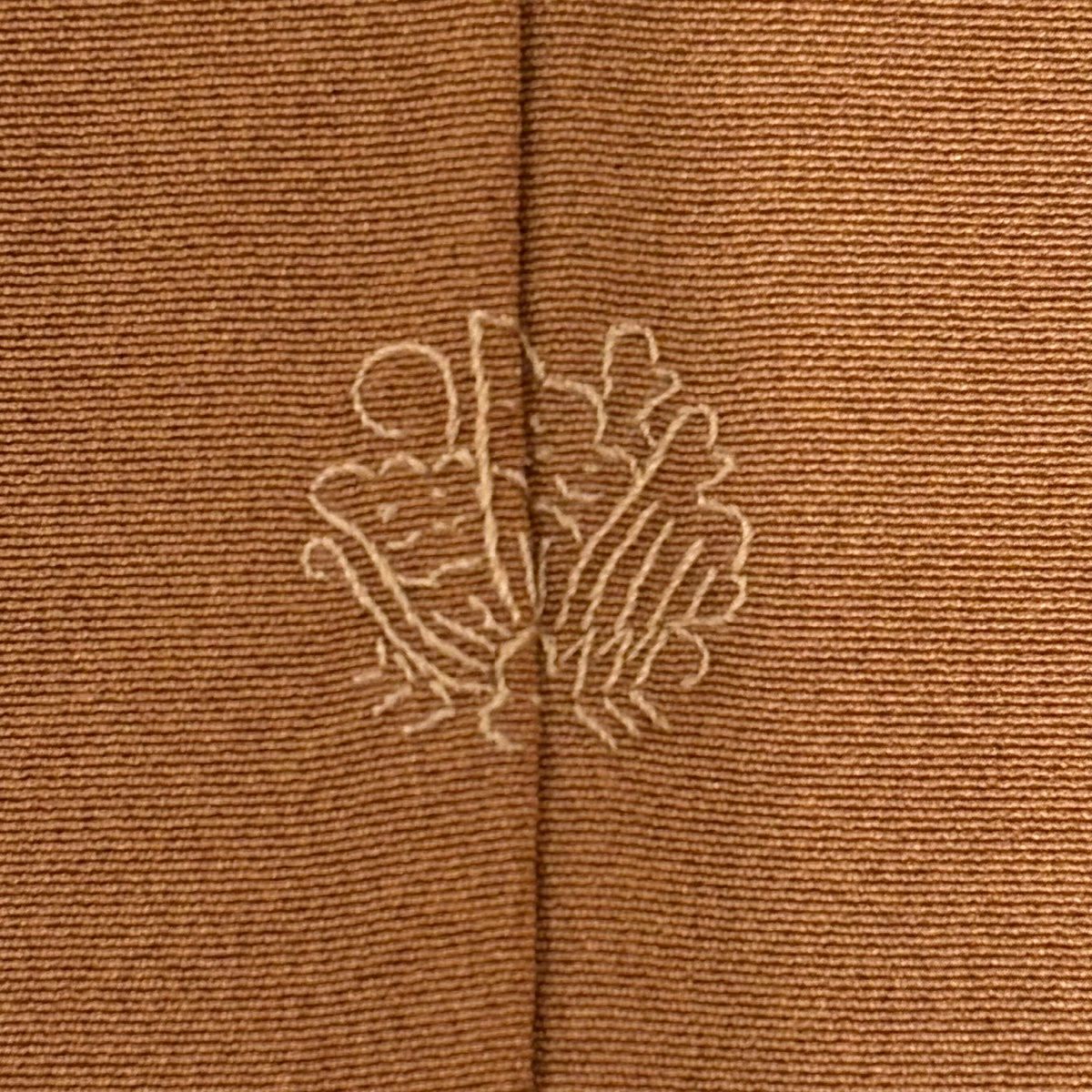 色留袖禮服 身長155cm 袖長64cm M 雙層 松樹 船 金絲 刺繡 茶 純蠶絲 名品級 一つ紋