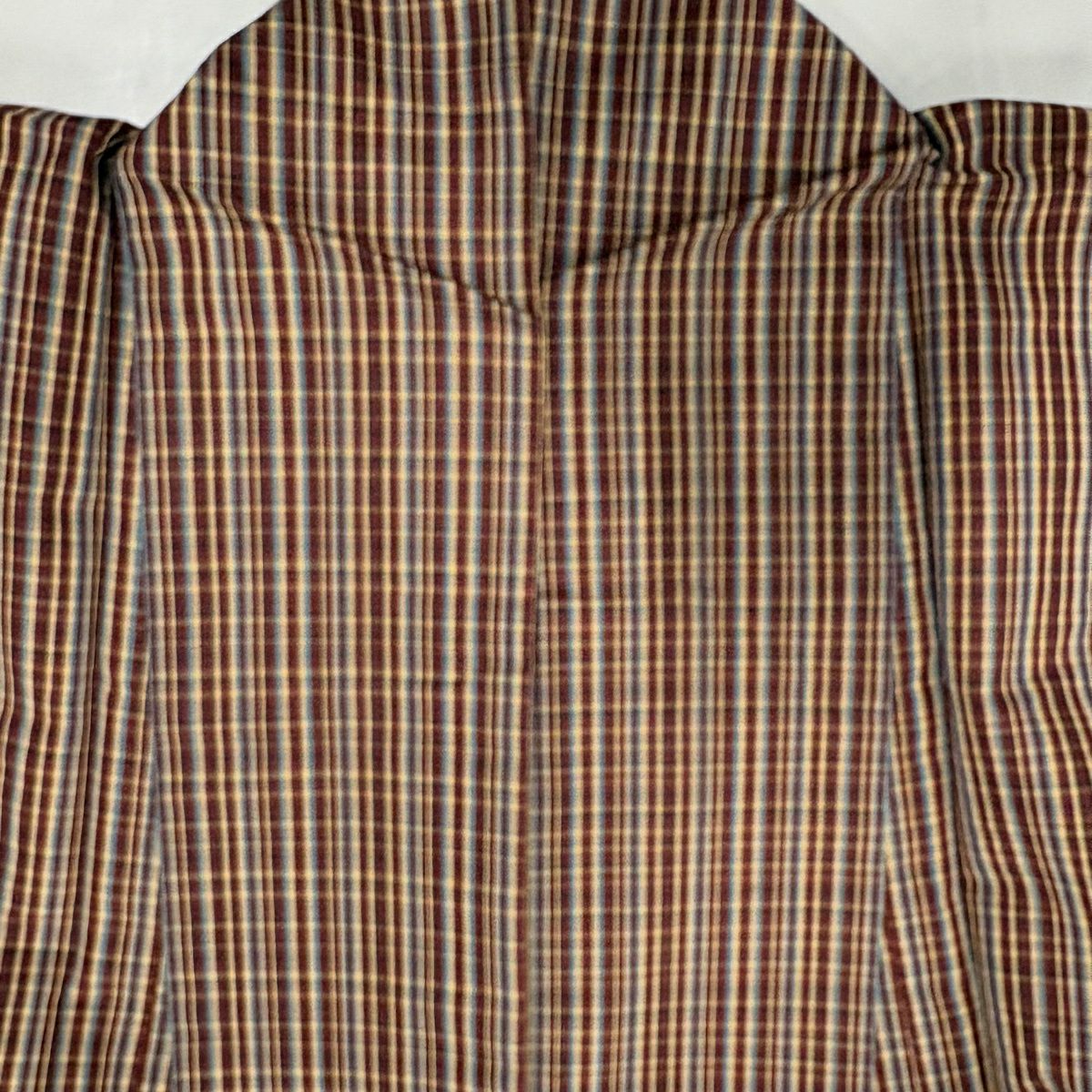 【美品】 紬織 身長156cm 袖長65cm M 雙層 格子 茶 純蠶絲 優品級