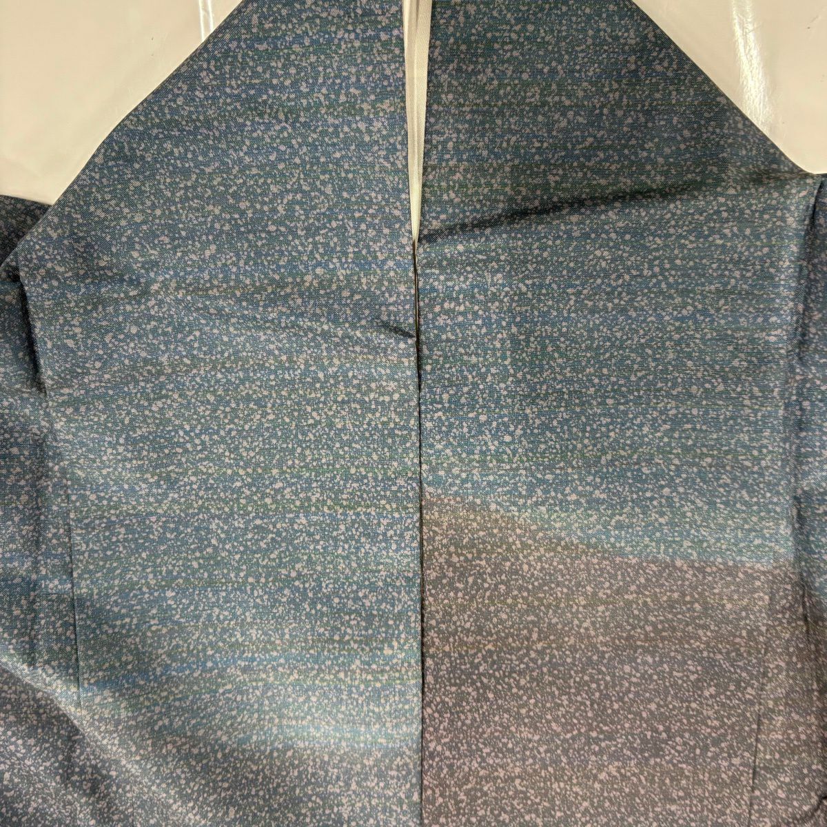 訪問服 身長156cm 袖長63cm S 雙層 幾何學 漸層 金彩裝飾 青灰 純蠶絲 秀品級