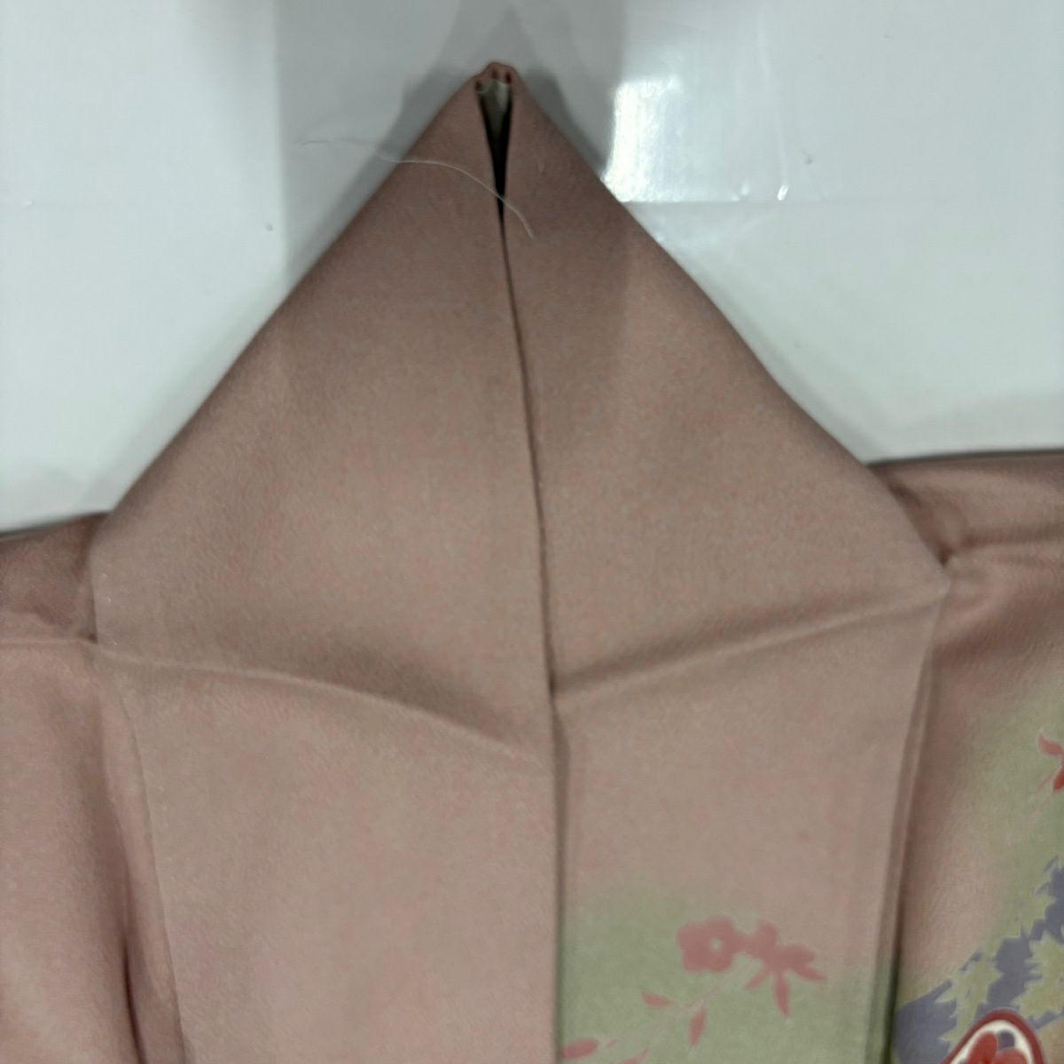 訪問服 身長164.5cm 袖長68.5cm L 雙層 松樹竹子梅花 草花紋紋 金彩裝飾 漸層 淡粉色 純蠶絲 優品級