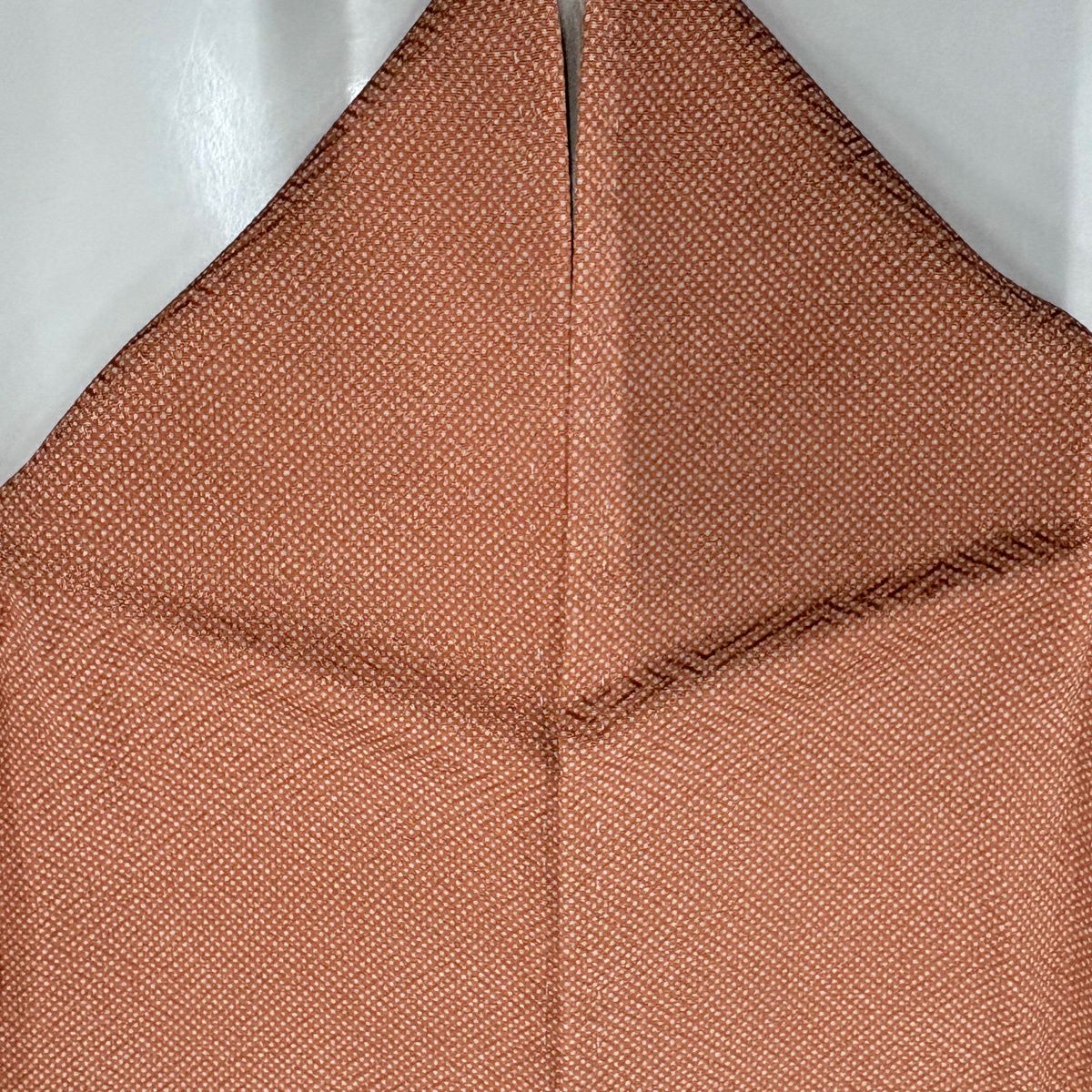 【美品】 小紋 身長156cm 袖長62.5cm S 雙層 地紋 幾何圖案 茶 純蠶絲 優品級