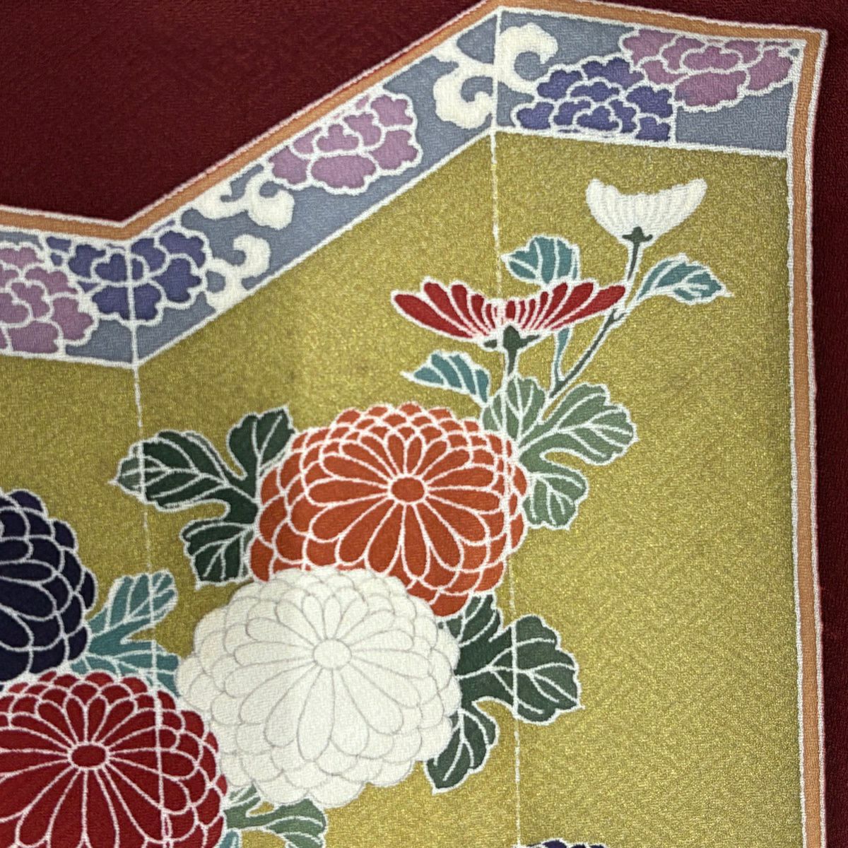 紅留袖禮服 身長159cm 袖長65.5cm M 雙層 有落款 鳳凰 松樹梅花 金絲 金銀彩 紅茶 純蠶絲 優品級 一個紋
