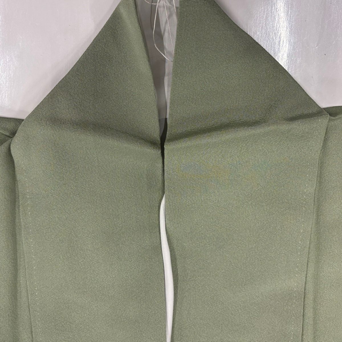 色留袖禮服 身長159.5cm 袖長65cm M 雙層 松樹竹子梅花 菊花 金絲 金銀彩 灰綠 純蠶絲 秀品級 一つ紋