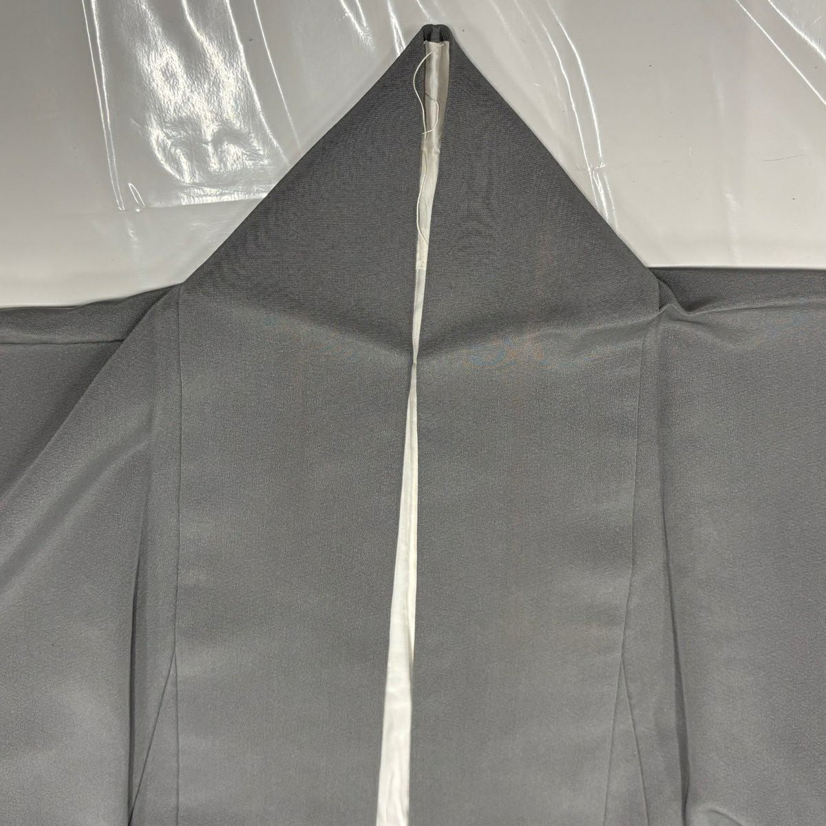 付下 身長151cm 袖長63.5cm S 雙層 鬼島武司 落款あり 鳥 灰 純蠶絲 秀品級 一つ紋