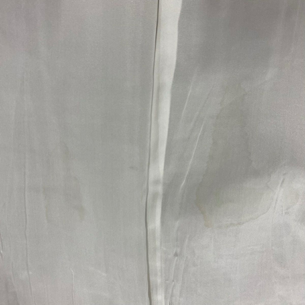 【庫存清倉】 付下 身長162.5cm 袖長64cm M 雙層 紬織織 吹寄 縞紋 刺繡 金線 淺茶 純蠶絲 優品級