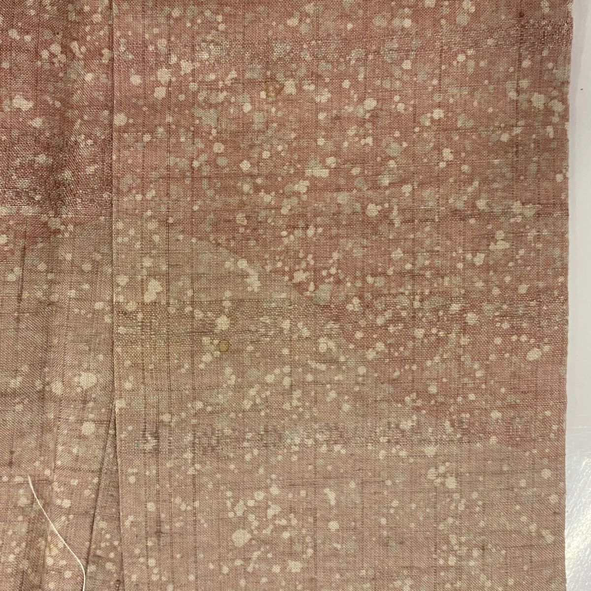 【庫存清倉】訪問服 身長160.5cm 袖長64.5cm M 雙層 紬織織 有落款 幾何圖案 粉米色 純蠶絲 優品級