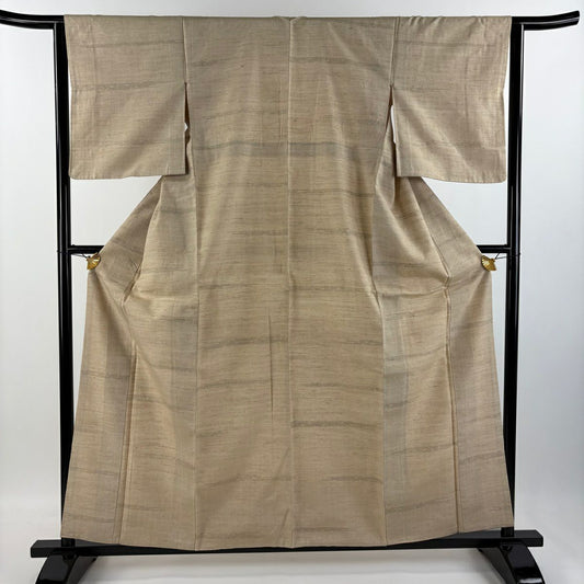 【庫存清倉】 紬織 身長159.5cm 袖長63cm S 雙層 霞 幾何學 米色 純蠶絲 優品級