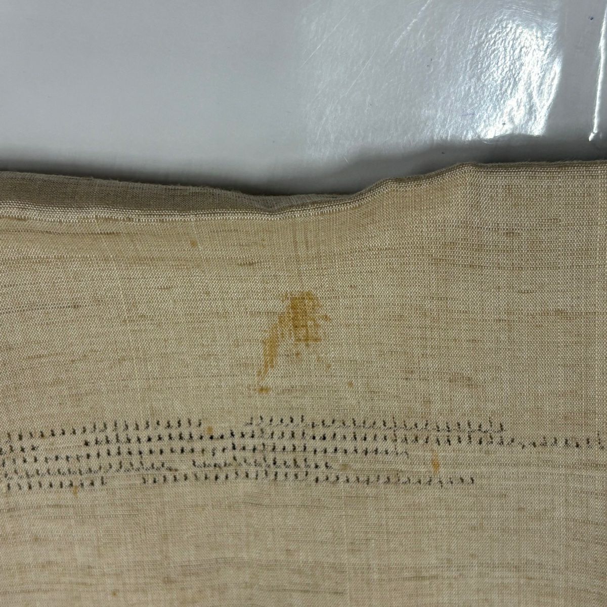 【庫存清倉】 紬織 身長159.5cm 袖長63cm S 雙層 霞 幾何學 米色 純蠶絲 優品級
